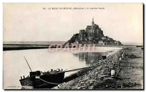 Ansichtskarte AK Le Mont Saint Michel A Maree Haute