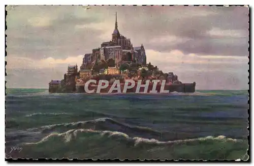 Cartes postales La Douce France Mont St Michel Le Mont Par Temps d'Equinoxe