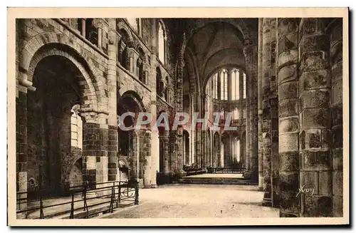 Cartes postales La Douce France Le Mont St Michel Abbaye Interieur De l'Eglise Romane