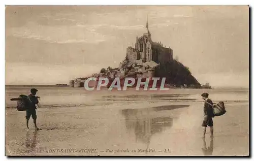 Ansichtskarte AK Le Mont St Michel Vue Generale Au Nord Est pecheurs