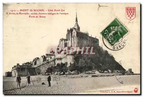 Cartes postales Le Mont St Michel Cote Nord Est Pecheurs