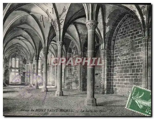 Cartes postales Le Mont St Michel Abbaye Salle des Hotes