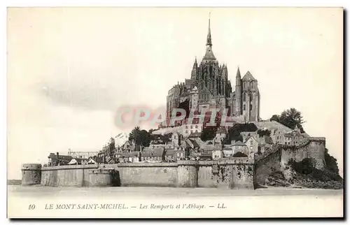 Cartes postales Le Mont St Michel Lees Remparts et L&#39Abbaye