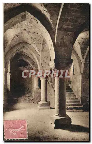 Cartes postales Abbaye du Mont Saint Michel L&#39Abbaye La Crypte de I&#39Aquilon