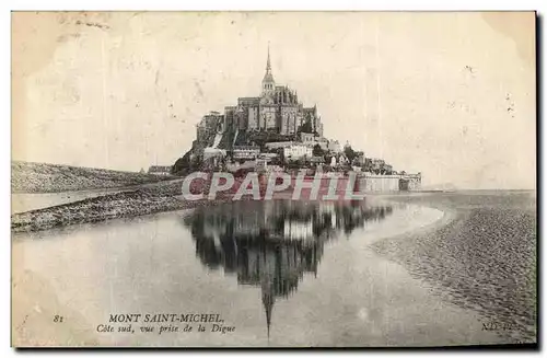 Cartes postales Mont Saint Michel Cote du nord vue prise de la Digue