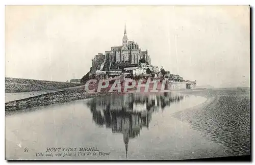 Cartes postales Mont Saint Michel Cote sud vue prise a l'est de la Digue