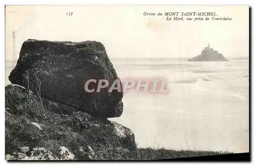 Cartes postales Greves du Mont Saint Michel Le Mont vue prise de Tombelaine