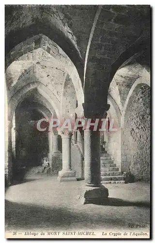 Cartes postales Abbaye du Mont Saint Michel La Crypte de I'Aquilon