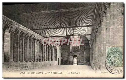 Ansichtskarte AK Abbaye du Mont Saint Michel Le Refectoire