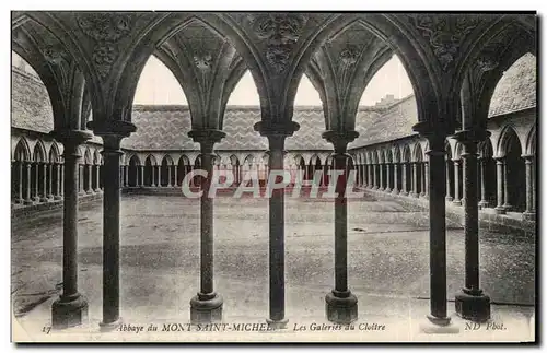 Cartes postales Abbaye du Mont Saint Michel Les Galeries du Cloitre