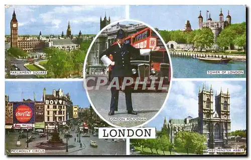 Cartes postales London Policeman Parliament Square Tower of London Piccadilly Circus