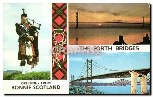 Ansichtskarte AK The Forth Bridges Greetings From Bonnie Scotland
