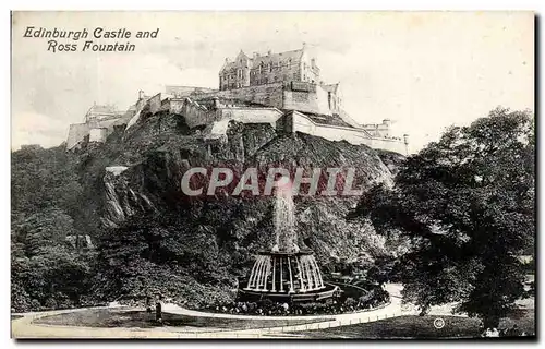 Cartes postales Edinburgh Castle And Ross Fountain