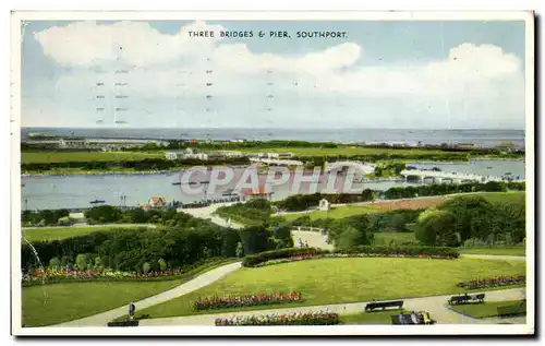 Ansichtskarte AK Three Bridges Pier Southport