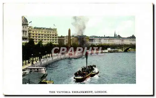 Ansichtskarte AK The Victoria Embankment London Bateau