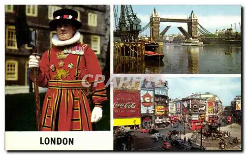 Ansichtskarte AK Tower Bridge A Beefeater Tower of London Piccadilly Circus