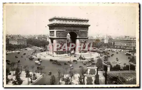 Cartes postales Paris La Place De l&#39Etoile Et l&#39Arc De Triomphe