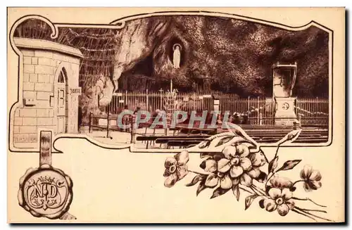 Cartes postales Lourdes A la Grotte benie j'al prie pour vous