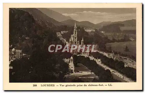 Ansichtskarte AK Lourdes Vue generale prise du Chateau fort