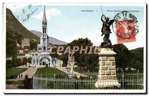 Ansichtskarte AK Lourdes Saint Michel et la Basilique