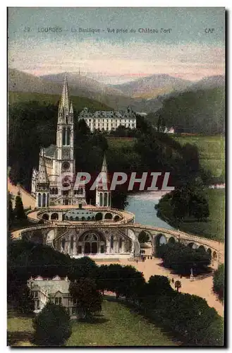 Ansichtskarte AK Lourdes La Basillque Vue prise du Chateau Fort