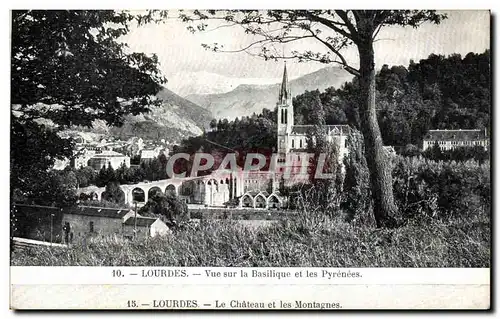 Cartes postales Lourdes Vue Sur la Basilique et les Pyrenees