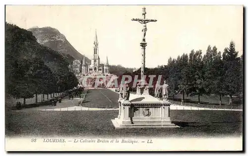 Ansichtskarte AK Lourdes Le Calvaire Breton et la Basilique