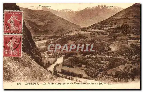 Cartes postales Lourdes La Vallee d&#39Argeles vue du Funiculaire du Pic du Jer