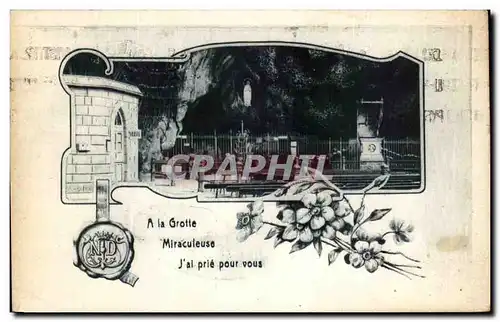 Cartes postales Lourdes A La Grotte Miraculeuse J'al prie pour vous