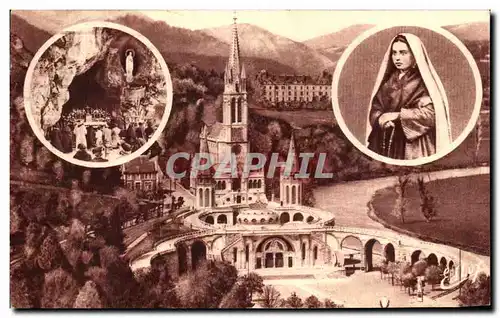 Ansichtskarte AK Lourdes La Basilique Sainte Bernadette La Grotte