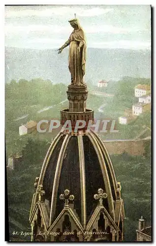 Cartes postales Lyon La vierge doree de Fourvieres