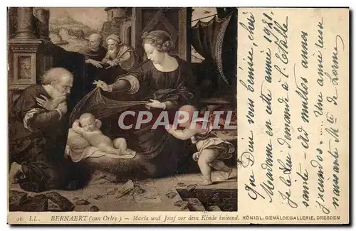 Ansichtskarte AK Bernaert maria und Josef vor dem Kinde Dresden