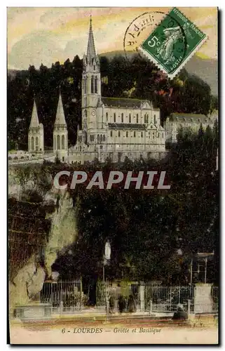 Cartes postales Lourdes Grotte et Basilique