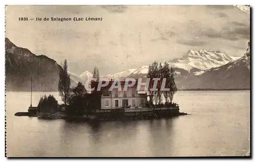 Cartes postales Ile de Salagnon lac leman