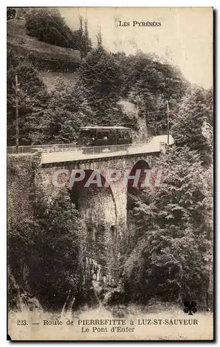 Ansichtskarte AK Route de Pierrefitte a Luz St Sauveur Le Pont d&#39Enfer