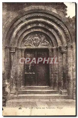 Cartes postales Luz Eglise Des Templiers Portail