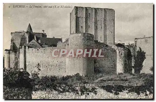 Cartes postales Loches Le Donjon Cote sud