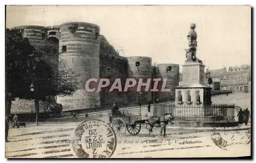 Cartes postales Angers Rene et Le Chateau Charette Cheval