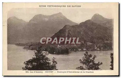 Ansichtskarte AK Sites Pittoresques De Savoie Lac d&#39Annecy Duingt Montagne d&#39entreverne et le Charbon