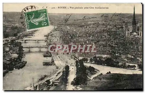 Cartes postales Rouen Vue generale Prise Cote Ste Catherine