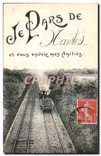 Cartes postales Je Pars de Nantes Train