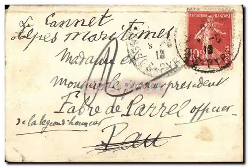 Petite lettre Semeuse 10c pour Monsieur le Premier President Fabre de Parref a Pau cannet