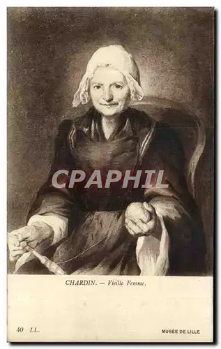 Cartes postales Chardin Vieille Femme Musee de Lille