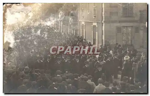 CARTE PHOTO Defile de chapeaux ! Folklore Procession