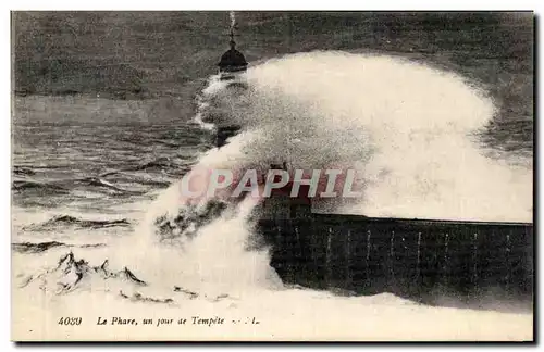 Cartes postales Le Phare un jour de Tempete