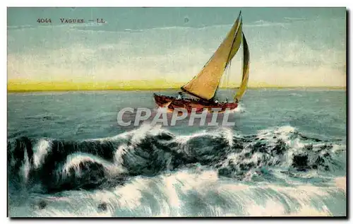 Cartes postales Vagues Bateau