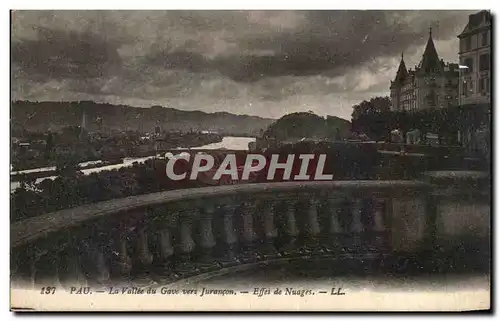 Cartes postales Pau La Vallee du Gave Vers Jurancon Effet de nuages