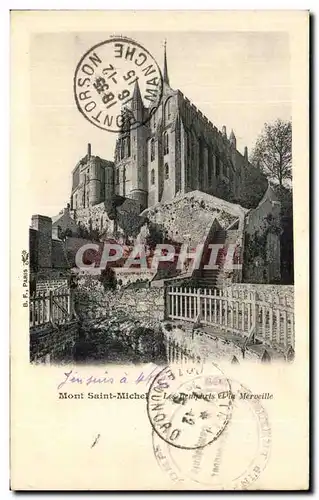 Cartes postales Mont Saint Michel Les remparts