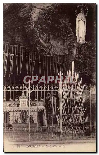 Cartes postales Lourdes La grotte