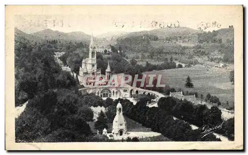 Cartes postales Lourdes La Basilique et le Monument Interallie Vus du Chateau Fort